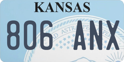 KS license plate 806ANX