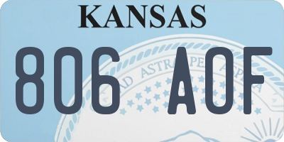 KS license plate 806AOF