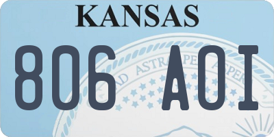 KS license plate 806AOI