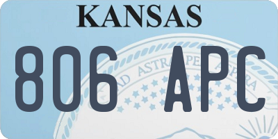 KS license plate 806APC