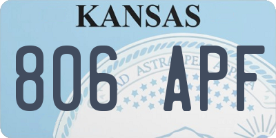 KS license plate 806APF