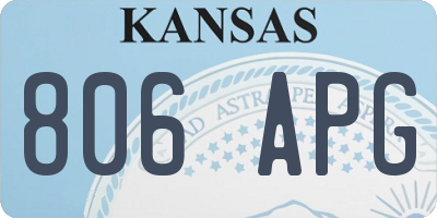 KS license plate 806APG