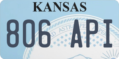 KS license plate 806API