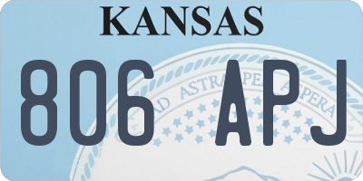 KS license plate 806APJ