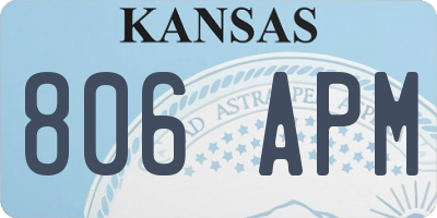KS license plate 806APM
