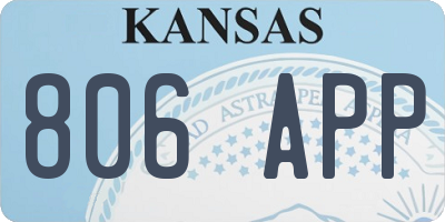KS license plate 806APP