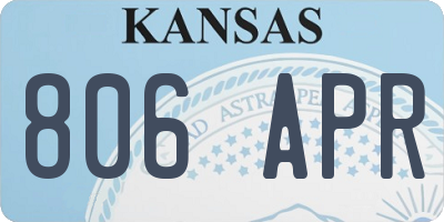 KS license plate 806APR