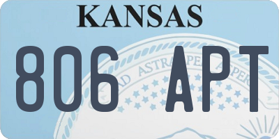 KS license plate 806APT