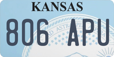 KS license plate 806APU