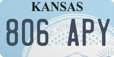 KS license plate 806APY