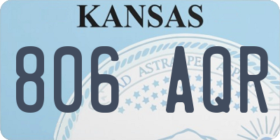 KS license plate 806AQR
