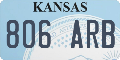 KS license plate 806ARB