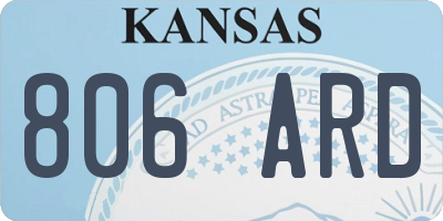KS license plate 806ARD