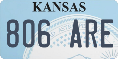KS license plate 806ARE