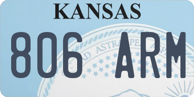 KS license plate 806ARM