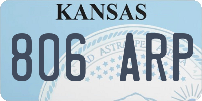 KS license plate 806ARP