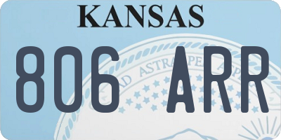 KS license plate 806ARR