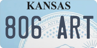 KS license plate 806ART