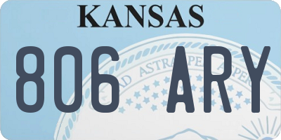 KS license plate 806ARY