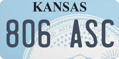KS license plate 806ASC