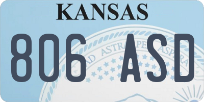 KS license plate 806ASD