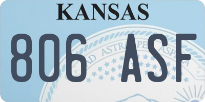 KS license plate 806ASF