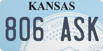 KS license plate 806ASK