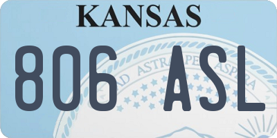 KS license plate 806ASL