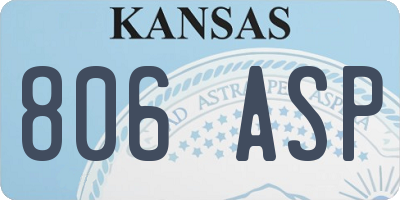 KS license plate 806ASP