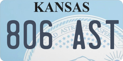 KS license plate 806AST