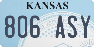 KS license plate 806ASY