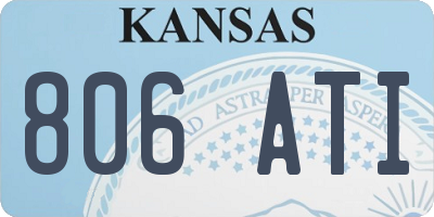 KS license plate 806ATI
