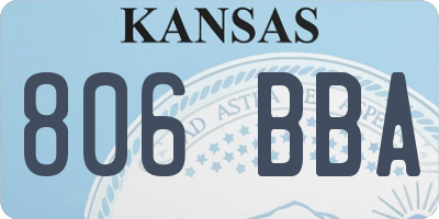 KS license plate 806BBA