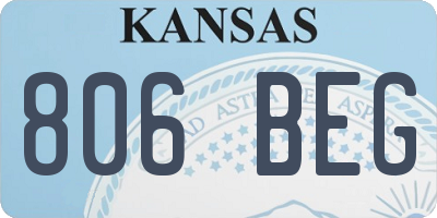 KS license plate 806BEG