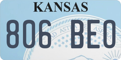 KS license plate 806BEO