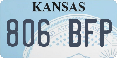 KS license plate 806BFP