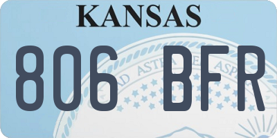 KS license plate 806BFR