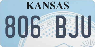 KS license plate 806BJU