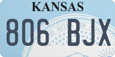 KS license plate 806BJX