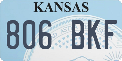 KS license plate 806BKF
