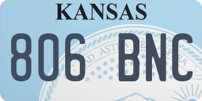 KS license plate 806BNC