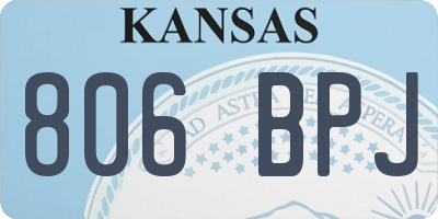 KS license plate 806BPJ
