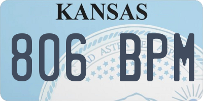 KS license plate 806BPM