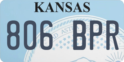 KS license plate 806BPR