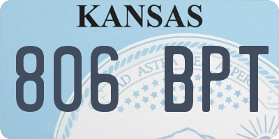 KS license plate 806BPT