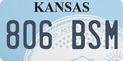 KS license plate 806BSM