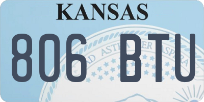 KS license plate 806BTU