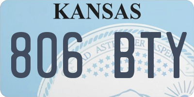 KS license plate 806BTY