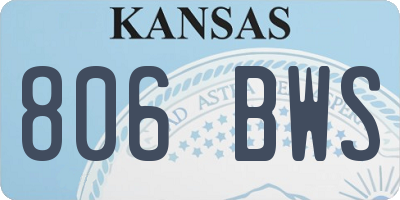 KS license plate 806BWS