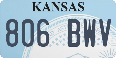 KS license plate 806BWV